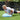 Man exercises in his garden with a home bosu balance trainer